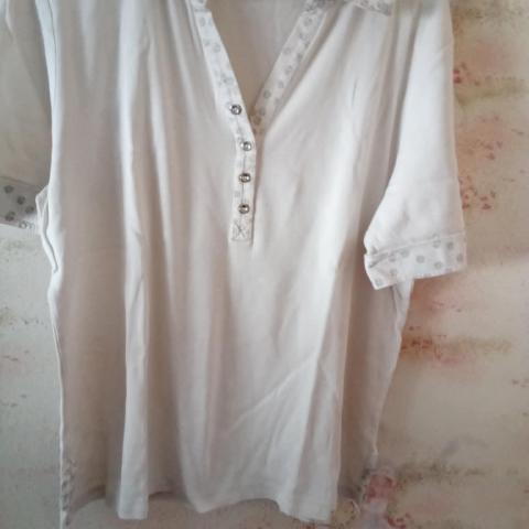 troc de  polo rayé blanc et gris marque petit marin  marque 1 jour, sur mytroc