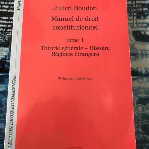 troc de  Julien Boudon manuel de droit constitutionnel, sur mytroc
