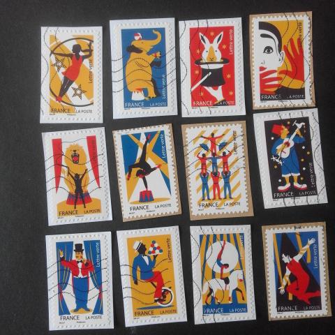 troc de  Série de 12 timbres oblitérés sur fragment, sur mytroc