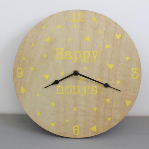 troc de  Horloge murale jaune Happy Hours, sur mytroc
