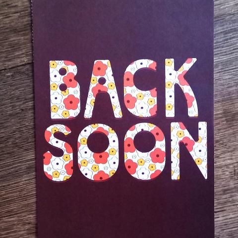 troc de  Affiche "Back soon"., sur mytroc