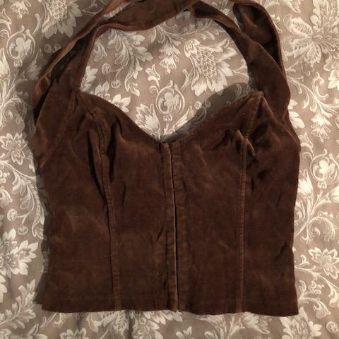 troc de  Petit haut bustier velours marron Daniel Bizzi taille 38, sur mytroc