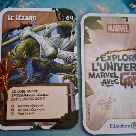 troc de  carte marvel le Lezard N°64 Leclerc 2024, sur mytroc