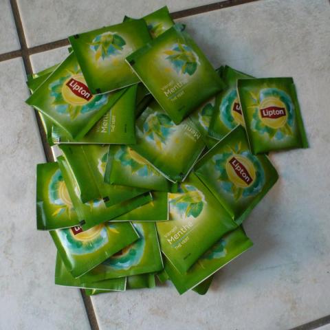 troc de  tisanes Lipton thé vert menthe envoi compris, sur mytroc