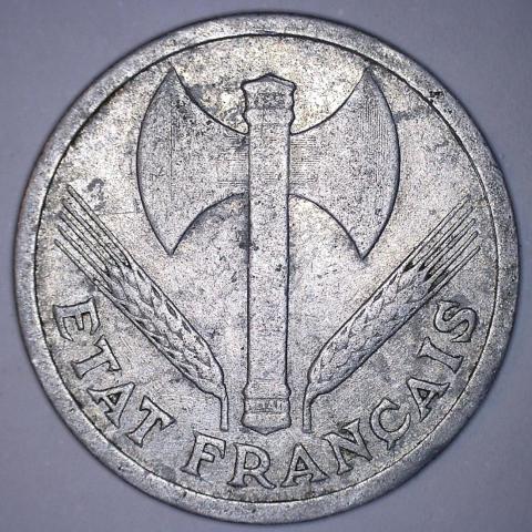 troc de  Rarissime 2 Francs BAZOR FRANCISQUE 1944 sans signature LB, sur mytroc