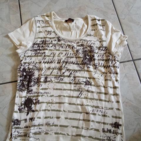 troc de  tee shirt blanc marque julie guerlande taille40/42en coton, sur mytroc
