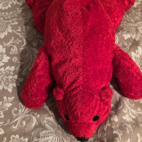 troc de  (réservé) Doudou nounours rouge par Caroline Lisfranc, sur mytroc