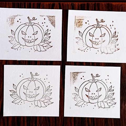 troc de  Etiquettes "Tampon citrouille d'Halloween"., sur mytroc