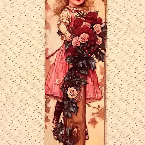 troc de  Marque-page "Fillette aux roses". RESEERVE., sur mytroc