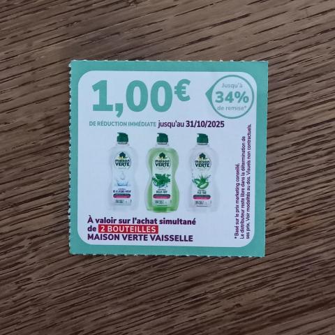 troc de  Bon de réduction MAISON VERTE VAISSELLE., sur mytroc
