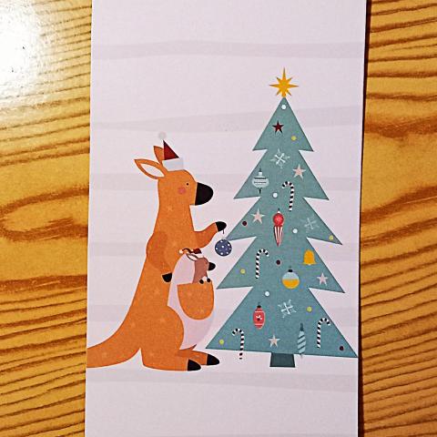 troc de  Carte "Kangourous de Noël"., sur mytroc