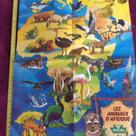 troc de  poster annees 90 les animaux d’Afrique offert par Panzani 30/40, sur mytroc