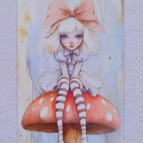 troc de  Carte postale "Alice et le champignon"., sur mytroc