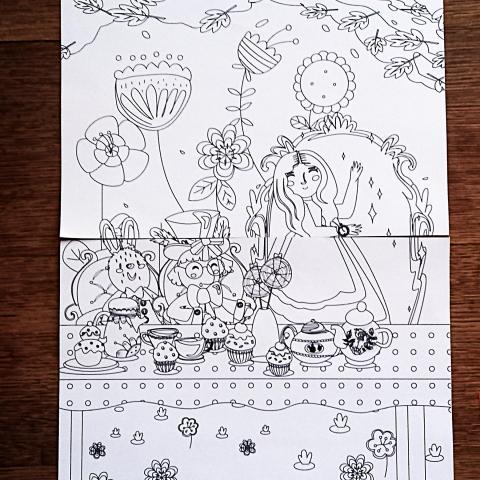 troc de  Coloriage "Alice au pays des merveilles"., sur mytroc