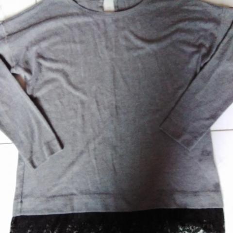 troc de  pull fin gris et noir taille 44, sur mytroc