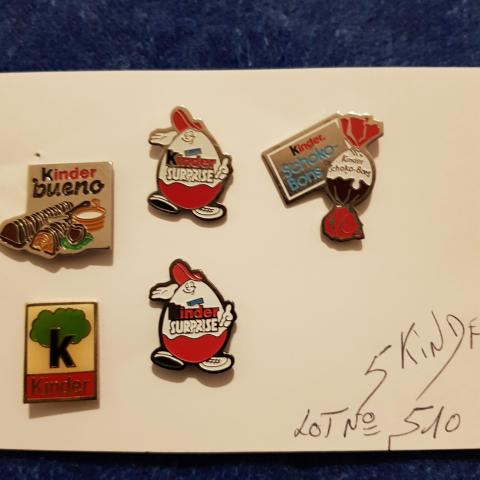 troc de  5 pin's Kinder collector Années 1990, sur mytroc