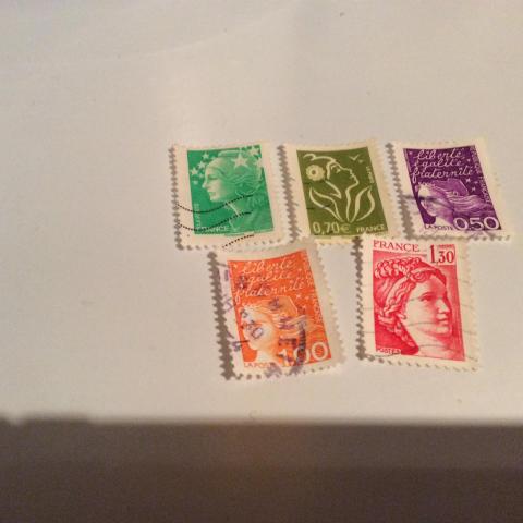 troc de  5 timbres France, sur mytroc