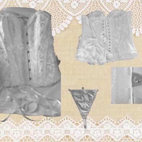 troc de  Magnifique corset blanc avec string neuf - JAMAIS PORTE, sur mytroc