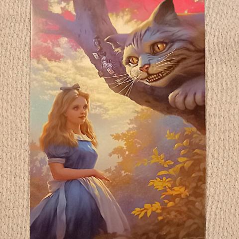 troc de  Carte postale "Alice et le chat du Cheshire"., sur mytroc