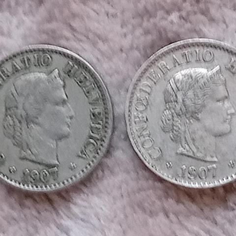 troc de  Reserver. Deux Pièces De 5 Centimes Suisses 1907, sur mytroc