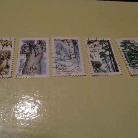 troc de  5 timbres arbre, sur mytroc