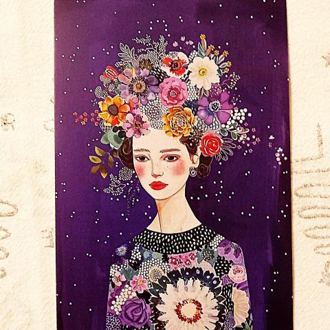 troc de  Carte "Femme fleurs"., sur mytroc