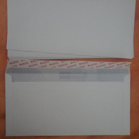 troc de  7 enveloppes blanches longues avec patte auto-adhésive sans fenêt, sur mytroc