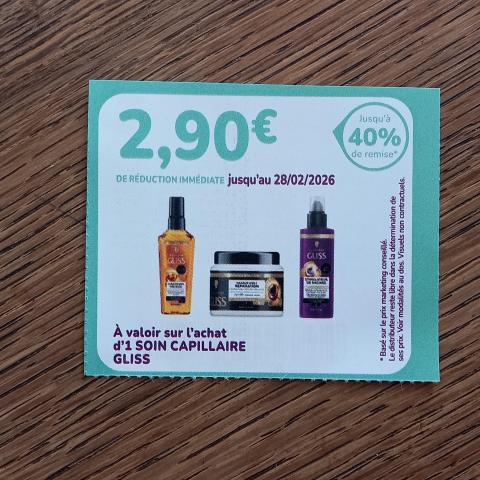 troc de  Bon de réduction GLISS., sur mytroc