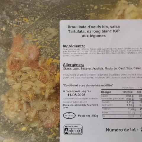 troc de  [NEUF] Brouillade d'oeufs, salsa Tartufata, riz aux légumes, sur mytroc