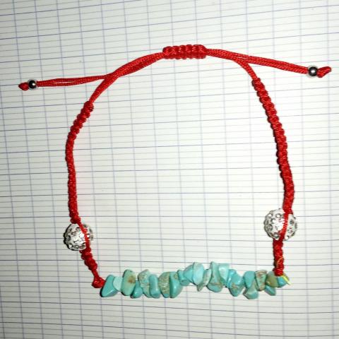 troc de  Bracelet ajustable pierre naturelle turquoise /pour diabète, sur mytroc