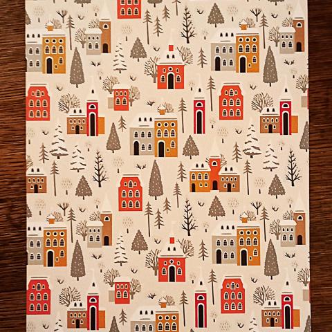 troc de  Papier créatif "Maisons et sapins enneigés"., sur mytroc
