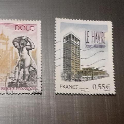 troc de  4 timbres ville France, sur mytroc