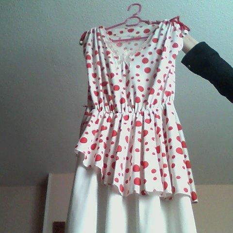 troc de  petite robe d'été blanche à pois rouges RESERVE A KRIKRI, sur mytroc