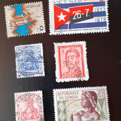 troc de  6 timbres pays, sur mytroc