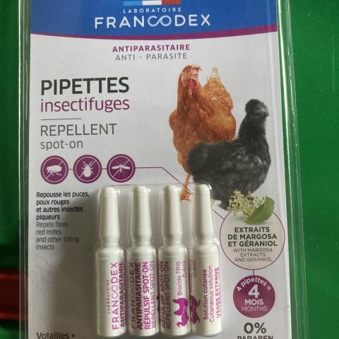 troc de  4 pipettes insecticides pour volailles, sur mytroc