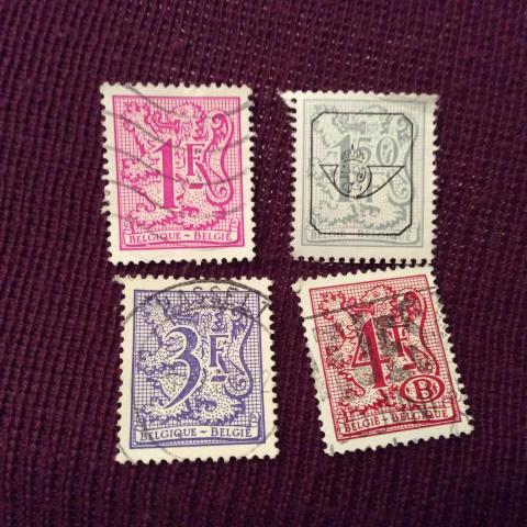 troc de  4 timbres Belgique, sur mytroc