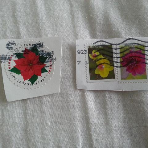 troc de  Lot de 3 timbres fleurs USA, sur mytroc