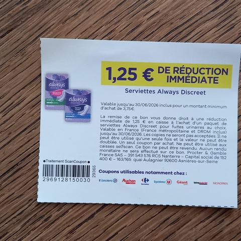 troc de  Bon de réduction ALWAYS., sur mytroc