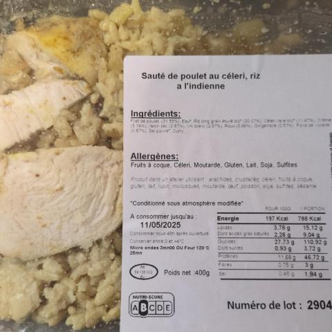 troc de  [NEUF] Sauté de poulet au céleri, riz à l'indienne, sur mytroc