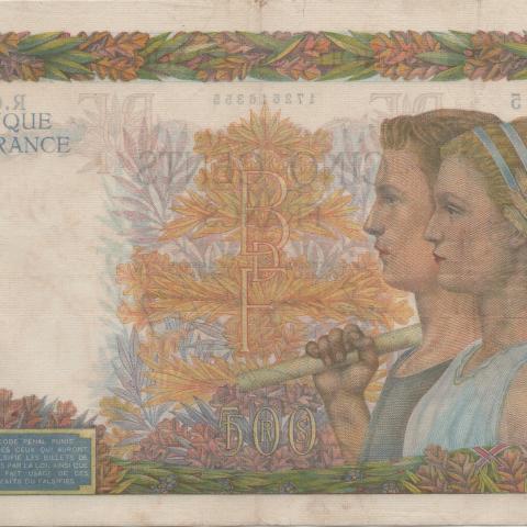 troc de  Billet 500 francs La Paix France, sur mytroc