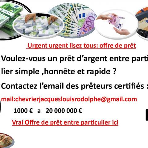troc de  OFFRE DE PRET ENTRE PARTICULIER RAPIDE ET FIABLE Prêt Crédit Fina, sur mytroc