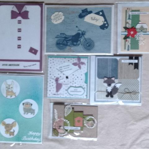 troc de  lot 7 cartes, fait mains, anniversaire, très bon état, sur mytroc