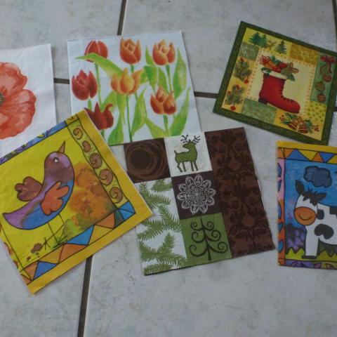 troc de  lot de serviettes pour bricolages fdp compris, sur mytroc