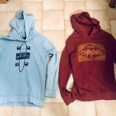 troc de  2 sweats capuche manches longues 12 ans, sur mytroc