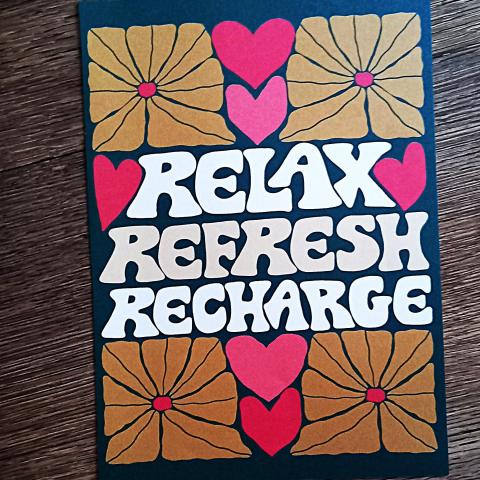 troc de  Affiche "Relax, refresh, recharge"., sur mytroc