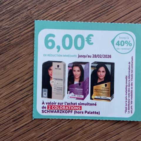 troc de  Bon de réduction SCHWARZKOPF., sur mytroc