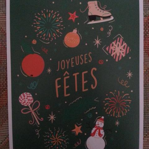 troc de  Carte " Joyeuses Fêtes " & son enveloppe, sur mytroc