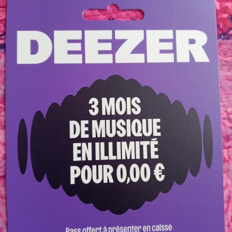 troc de  3 mois abonnement Deezer, sur mytroc