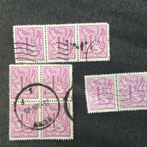 troc de  9 Timbres belges 1f, sur mytroc