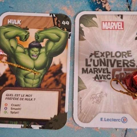 troc de  carte marvel Hulk N°44 Leclerc 2024, sur mytroc